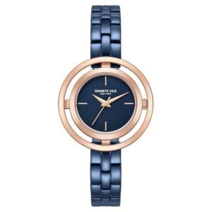 Kenneth Cole Quartz Analog Blue Dial Stainless Steel Strap Watch for Women-KCWLG2237103LD