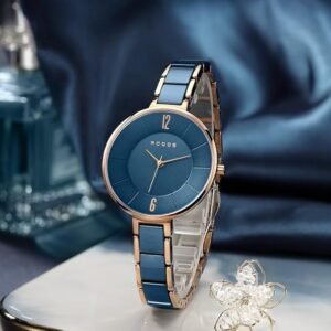 ROCOSJEWE Women's Rose Gold Watch, Ceramic Strap, Fashion White Watch Ladies Watches Waterproof, Gift R0309