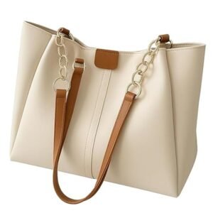 AESTHETIC Women’s Shoulder Handbag | Elegant PU Leather Tote with Chain Strap | Stylish Daily Use Purse for Office, College & Casual Outings-T-02