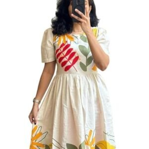 ROYALICA Women's Pure Cotton Floral Printed Maxi Midi Western Dress