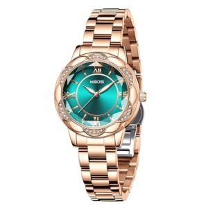 NIBOSI Watches for Woman Analog Quartz Rose Gold Fashion Luxury Ladies Wrist Watch Diamond Stylish Elegant Watches Waterproof